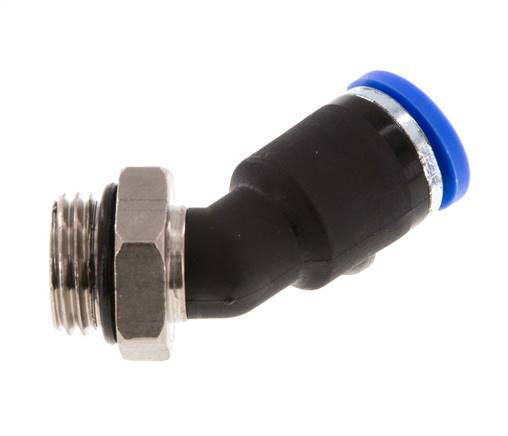 8mm x G1/4'' 45deg Elbow Push-in Fitting with Male Threads Brass/PA 66 NBR [2 Pieces]