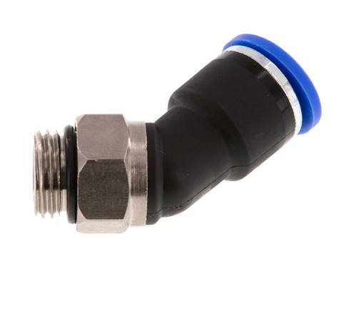 10mm x G1/4'' 45deg Winkel-Steckverschraubung mit Außengewinde Messing/PA 66 NBR [2 Stück]