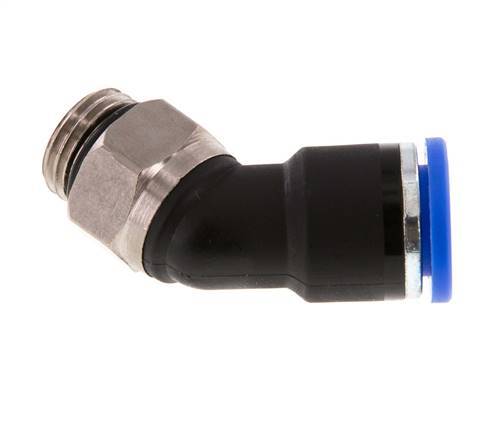 10mm x G1/4'' 45deg Winkel-Steckverschraubung mit Außengewinde Messing/PA 66 NBR [2 Stück]