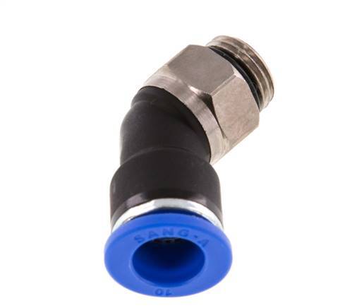 10mm x G1/4'' 45deg Winkel-Steckverschraubung mit Außengewinde Messing/PA 66 NBR [2 Stück]