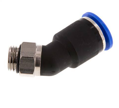 12mm x G1/4'' 45deg Winkel-Steckverschraubung mit Außengewinde Messing/PA 66 NBR [2 Stück]