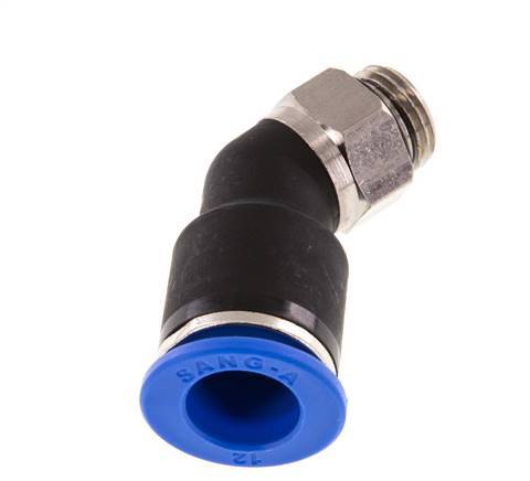 12mm x G1/4'' 45deg Winkel-Steckverschraubung mit Außengewinde Messing/PA 66 NBR [2 Stück]