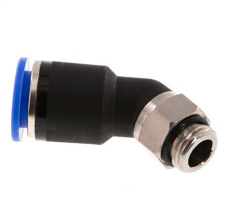 12mm x G1/4'' 45deg Winkel-Steckverschraubung mit Außengewinde Messing/PA 66 NBR [2 Stück]