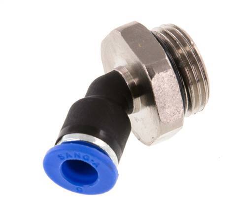 6mm x G3/8'' 45Grad Winkel-Steckverschraubung mit Außengewinde Messing/PA 66 NBR [2 Stück]