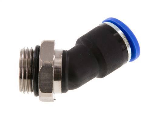 10mm x G3/8'' 45Grad Winkel-Steckverschraubung mit Außengewinde Messing/PA 66 NBR [2 Stück]