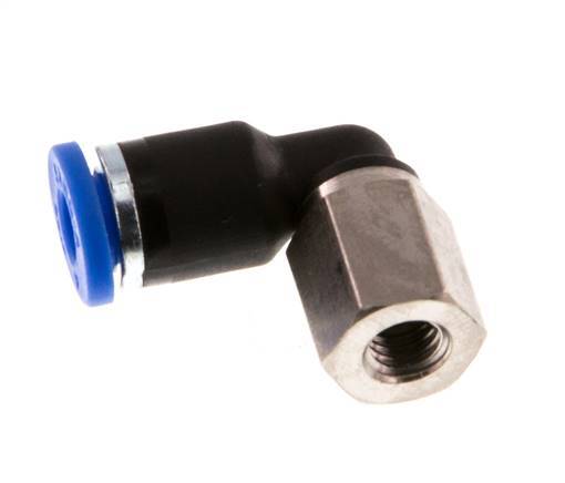 4mm x M 5 90Grad Winkel-Steckverschraubung mit Innengewinde Messing/PA 66 NBR drehbar [2 Stück]