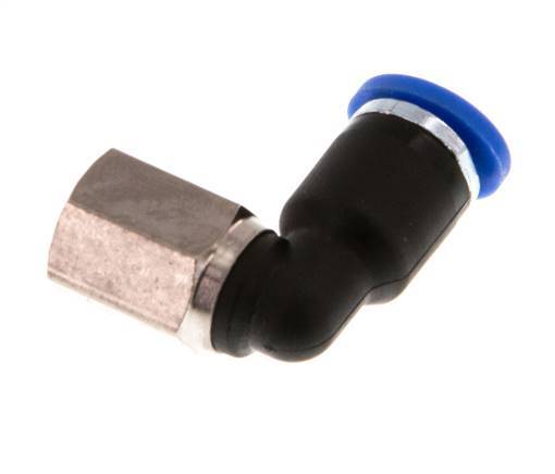 4mm x M 5 90Grad Winkel-Steckverschraubung mit Innengewinde Messing/PA 66 NBR drehbar [2 Stück]