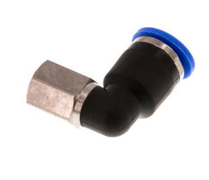 6mm x M 5 90Grad Winkel-Steckverschraubung mit Innengewinde Messing/PA 66 NBR drehbar [2 Stück]