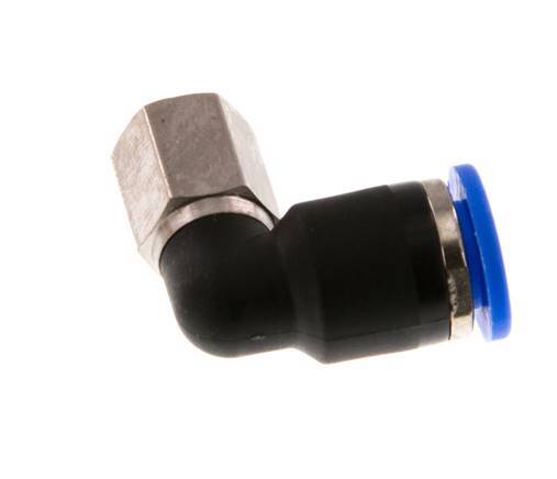 6mm x M 5 90Grad Winkel-Steckverschraubung mit Innengewinde Messing/PA 66 NBR drehbar [2 Stück]