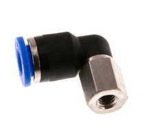 6mm x M 5 90Grad Winkel-Steckverschraubung mit Innengewinde Messing/PA 66 NBR drehbar [2 Stück]
