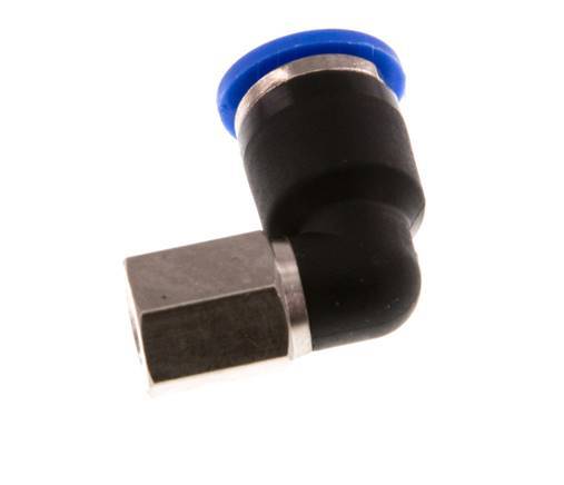 6mm x M 5 90Grad Winkel-Steckverschraubung mit Innengewinde Messing/PA 66 NBR drehbar [2 Stück]