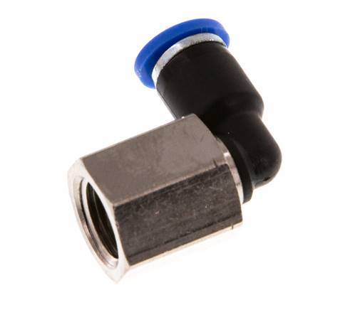 4mm x G1/8'' 90deg Elbow Push-in Fitting with Female Threads Brass/PA 66 NBR Rotatable [2 Pieces]