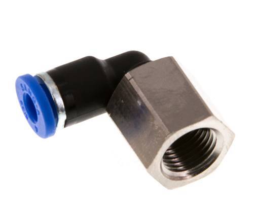 4mm x G1/8'' 90deg Winkel Steckverschraubung mit Innengewinde Messing/PA 66 NBR drehbar [2 Stück]