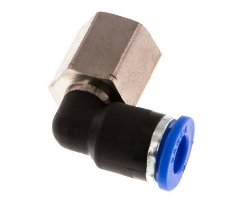 6mm x G1/8'' 90deg Winkel Steckverschraubung mit Innengewinde Messing/PA 66 NBR drehbar [2 Stück]