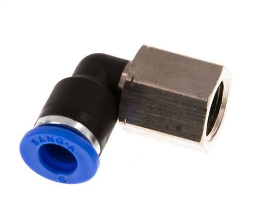 6mm x G1/8'' 90deg Winkel Steckverschraubung mit Innengewinde Messing/PA 66 NBR drehbar [2 Stück]
