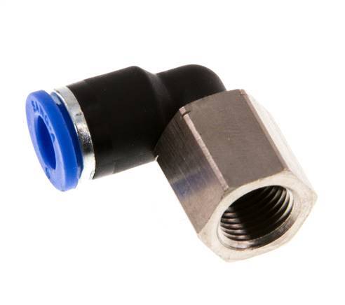 6mm x G1/8'' 90deg Winkel Steckverschraubung mit Innengewinde Messing/PA 66 NBR drehbar [2 Stück]