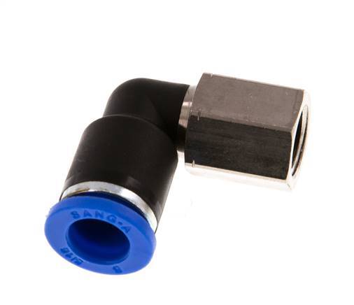 8mm x G1/8'' 90deg Elbow Push-in Fitting with Female Threads Brass/PA 66 NBR Rotatable [2 Pieces]
