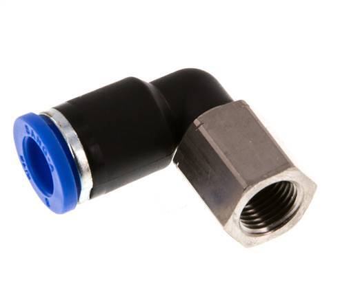 8mm x G1/8'' 90deg Elbow Push-in Fitting with Female Threads Brass/PA 66 NBR Rotatable [2 Pieces]