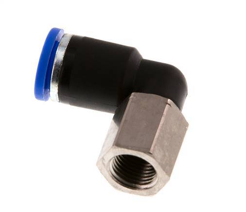 8mm x G1/8'' 90deg Winkel-Steckverschraubung mit Innengewinde Messing/PA 66 NBR drehbar [2 Stück]