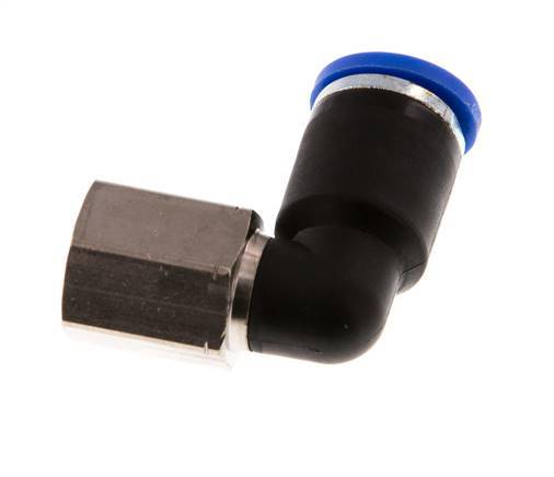 8mm x G1/8'' 90deg Winkel-Steckverschraubung mit Innengewinde Messing/PA 66 NBR drehbar [2 Stück]