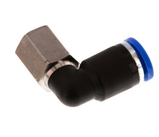 8mm x G1/8'' 90deg Elbow Push-in Fitting with Female Threads Brass/PA 66 NBR Rotatable [2 Pieces]