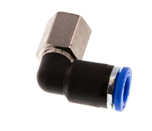 8mm x G1/8'' 90deg Elbow Push-in Fitting with Female Threads Brass/PA 66 NBR Rotatable [2 Pieces]
