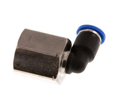 4mm x G1/4'' 90deg Elbow Push-in Fitting with Female Threads Brass/PA 66 NBR Rotatable [2 Pieces]