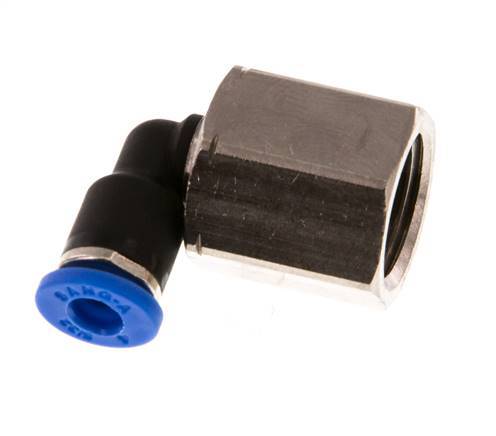 4mm x G1/4'' 90deg Winkel Steckverschraubung mit Innengewinde Messing/PA 66 NBR drehbar [2 Stück]