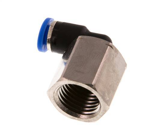 4mm x G1/4'' 90deg Winkel Steckverschraubung mit Innengewinde Messing/PA 66 NBR drehbar [2 Stück]