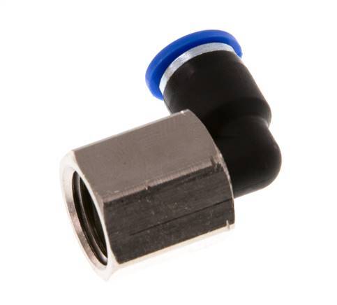 6mm x G1/4'' 90deg Winkel Steckverschraubung mit Innengewinde Messing/PA 66 NBR drehbar [2 Stück]