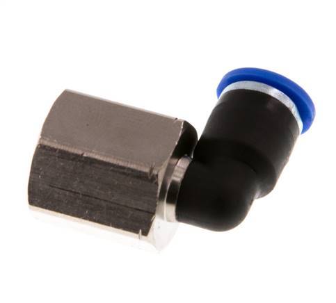 6mm x G1/4'' 90deg Winkel Steckverschraubung mit Innengewinde Messing/PA 66 NBR drehbar [2 Stück]