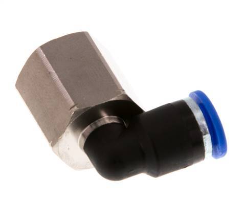 6mm x G1/4'' 90deg Winkel Steckverschraubung mit Innengewinde Messing/PA 66 NBR drehbar [2 Stück]