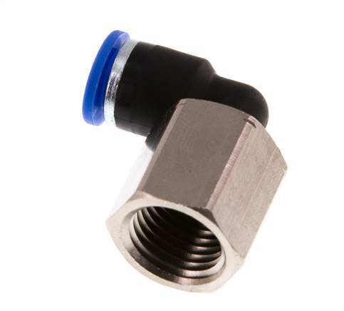 6mm x G1/4'' 90deg Winkel Steckverschraubung mit Innengewinde Messing/PA 66 NBR drehbar [2 Stück]