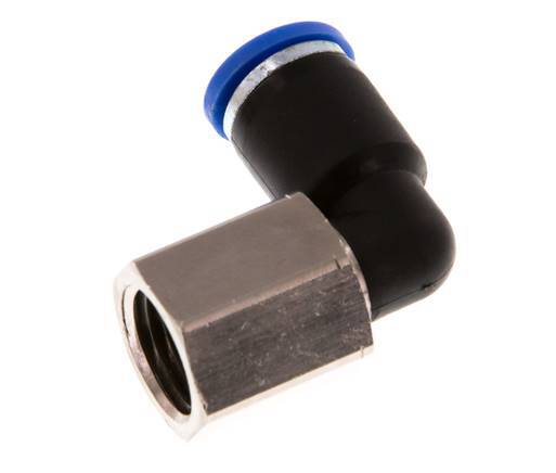 8mm x G1/4'' 90deg Winkel Steckverschraubung mit Innengewinde Messing/PA 66 NBR drehbar [2 Stück]