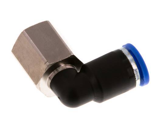 8mm x G1/4'' 90deg Winkel Steckverschraubung mit Innengewinde Messing/PA 66 NBR drehbar [2 Stück]