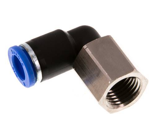 8mm x G1/4'' 90deg Winkel Steckverschraubung mit Innengewinde Messing/PA 66 NBR drehbar [2 Stück]