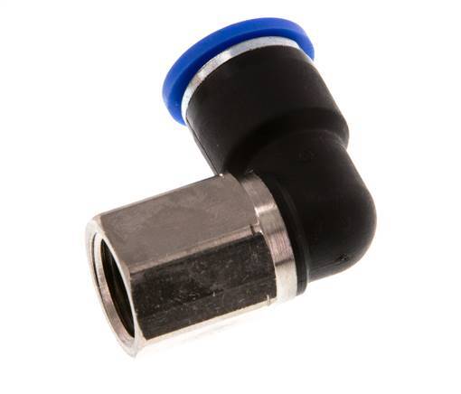 10mm x G1/4'' 90deg Winkel Steckverschraubung mit Innengewinde Messing/PA 66 NBR drehbar [2 Stück]