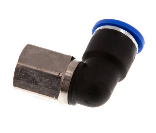 10mm x G1/4'' 90deg Winkel Steckverschraubung mit Innengewinde Messing/PA 66 NBR drehbar [2 Stück]