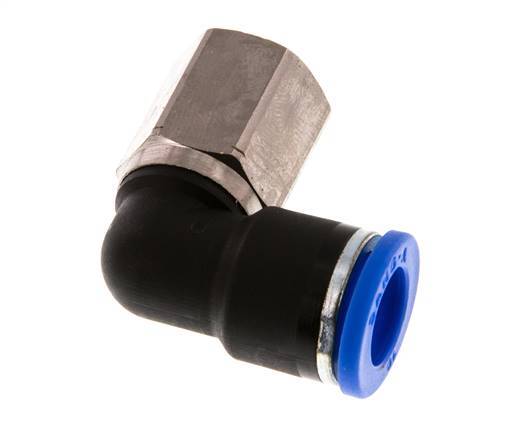 10mm x G1/4'' 90deg Winkel Steckverschraubung mit Innengewinde Messing/PA 66 NBR drehbar [2 Stück]