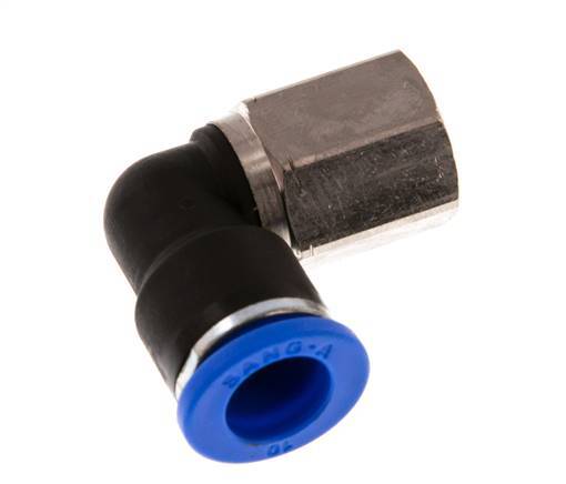 10mm x G1/4'' 90deg Winkel Steckverschraubung mit Innengewinde Messing/PA 66 NBR drehbar [2 Stück]