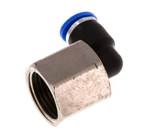 6mm x G3/8'' 90deg Winkel Steckverschraubung mit Innengewinde Messing/PA 66 NBR drehbar [2 Stück]