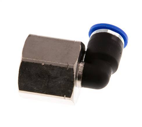 6mm x G3/8'' 90deg Winkel Steckverschraubung mit Innengewinde Messing/PA 66 NBR drehbar [2 Stück]