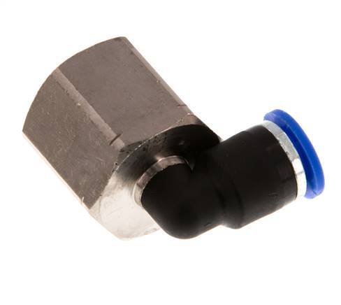 6mm x G3/8'' 90deg Winkel Steckverschraubung mit Innengewinde Messing/PA 66 NBR drehbar [2 Stück]