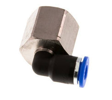 6mm x G3/8'' 90deg Winkel Steckverschraubung mit Innengewinde Messing/PA 66 NBR drehbar [2 Stück]