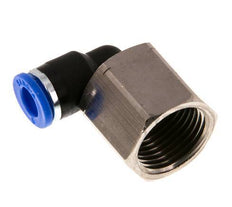 6mm x G3/8'' 90deg Winkel Steckverschraubung mit Innengewinde Messing/PA 66 NBR drehbar [2 Stück]
