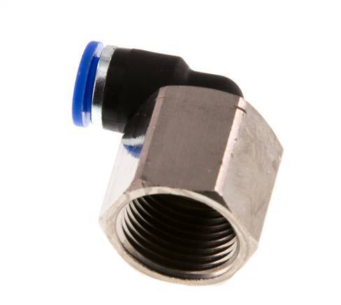 6mm x G3/8'' 90deg Winkel Steckverschraubung mit Innengewinde Messing/PA 66 NBR drehbar [2 Stück]