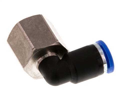 8mm x G3/8'' 90deg Winkel Steckverschraubung mit Innengewinde Messing/PA 66 NBR drehbar [2 Stück]