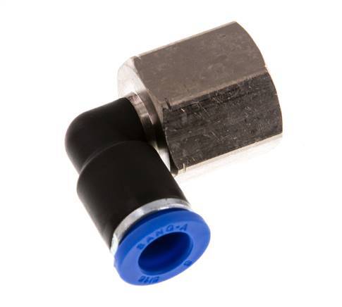 8mm x G3/8'' 90deg Winkel Steckverschraubung mit Innengewinde Messing/PA 66 NBR drehbar [2 Stück]