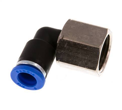 8mm x G3/8'' 90deg Winkel Steckverschraubung mit Innengewinde Messing/PA 66 NBR drehbar [2 Stück]