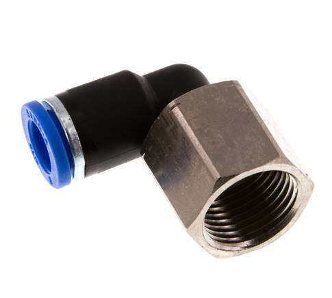 8mm x G3/8'' 90deg Winkel Steckverschraubung mit Innengewinde Messing/PA 66 NBR drehbar [2 Stück]